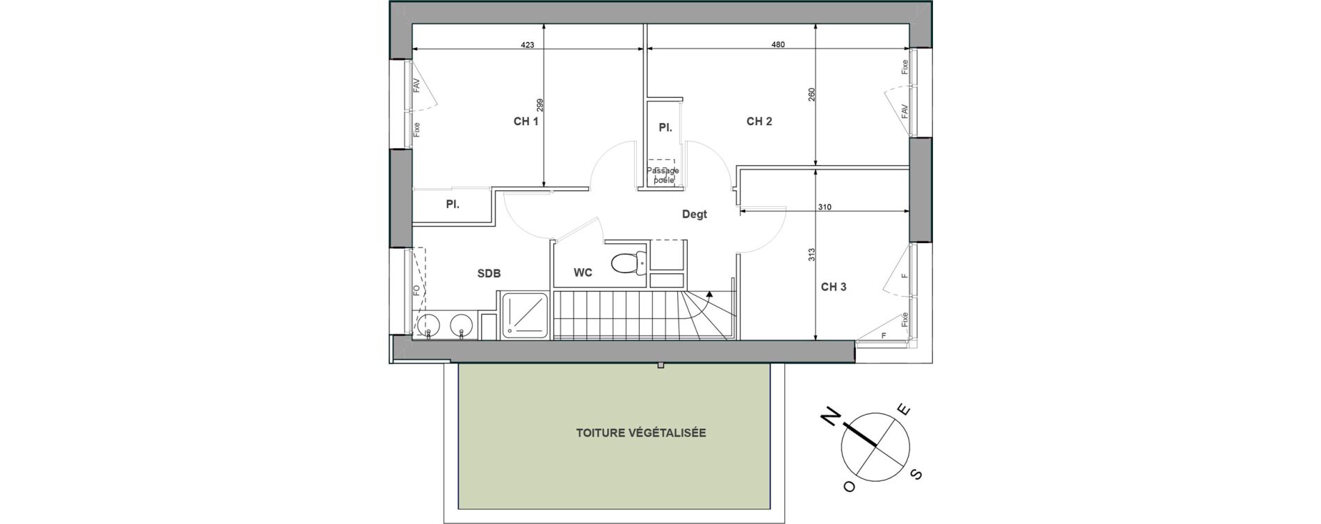 Maison T4 de 95,21 m2 &agrave; Sautron Centre