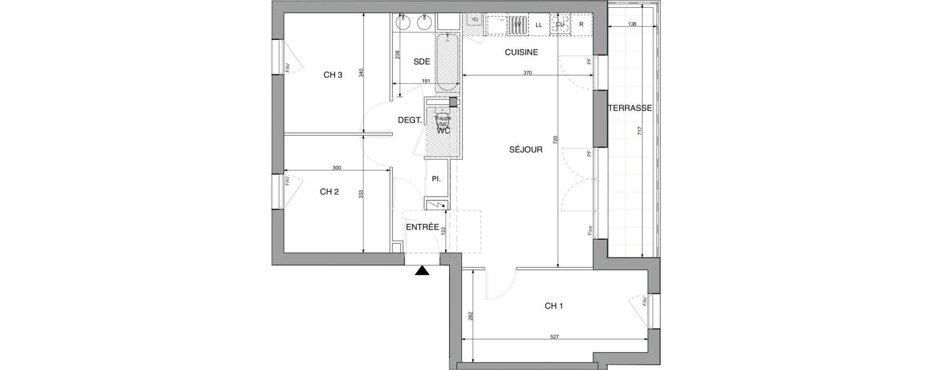 Appartement T4 de 72,78 m2 &agrave; Sautron Centre