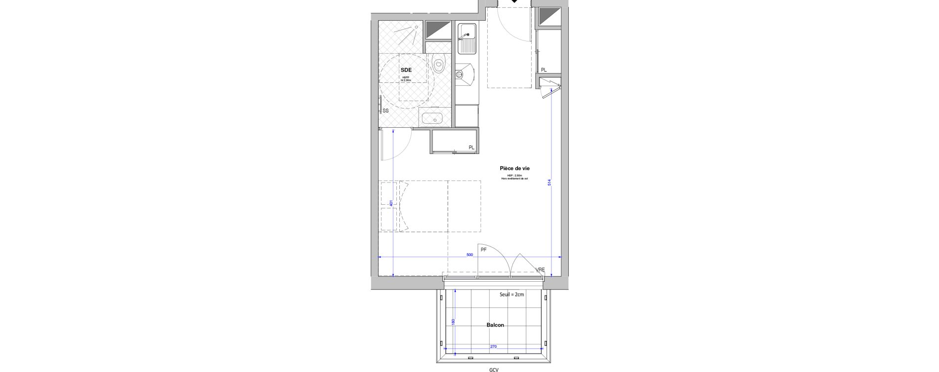 Studio meubl&eacute; de 33,80 m2 &agrave; Savenay Centre