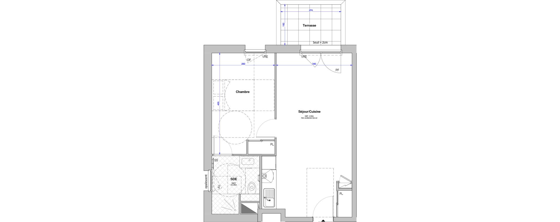 Appartement T2 meubl&eacute; de 43,83 m2 &agrave; Savenay Centre