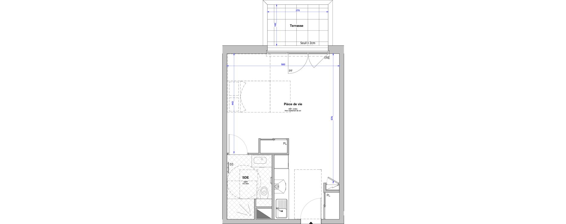 Studio meubl&eacute; de 35,32 m2 &agrave; Savenay Centre