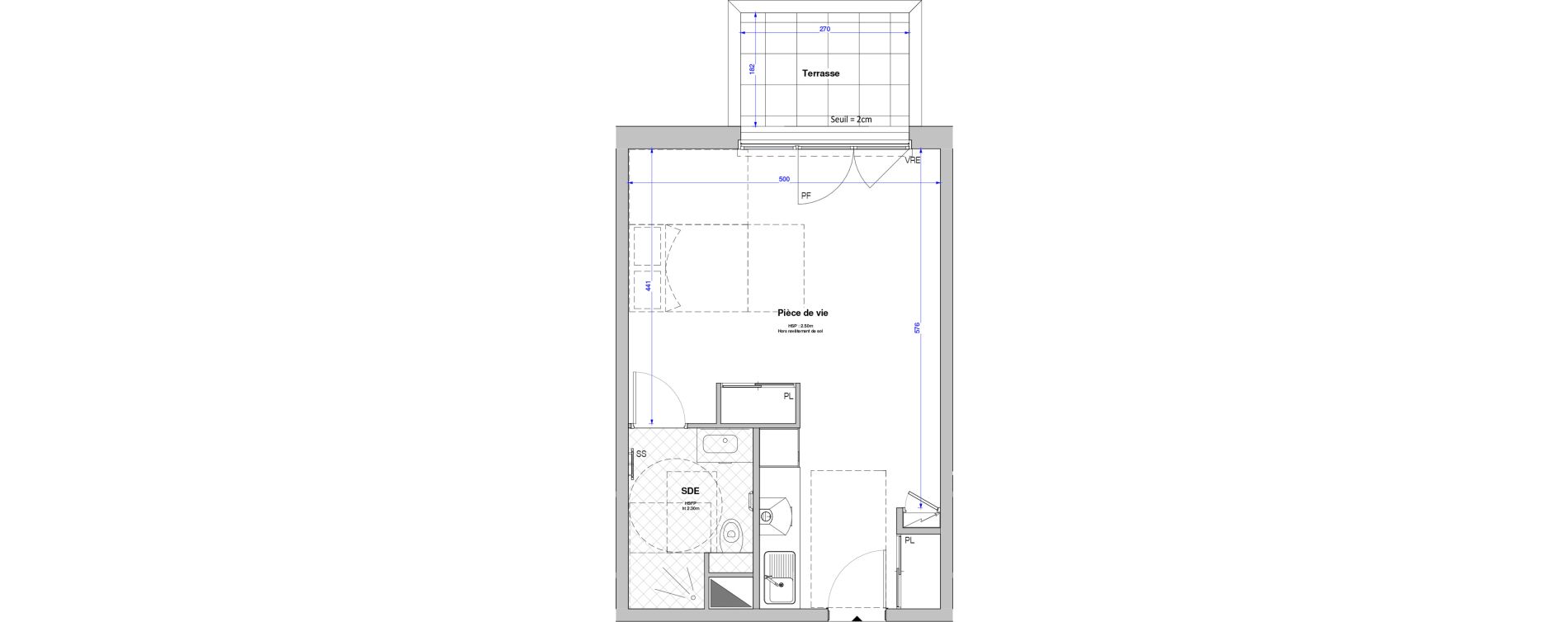 Studio meubl&eacute; de 35,33 m2 &agrave; Savenay Centre