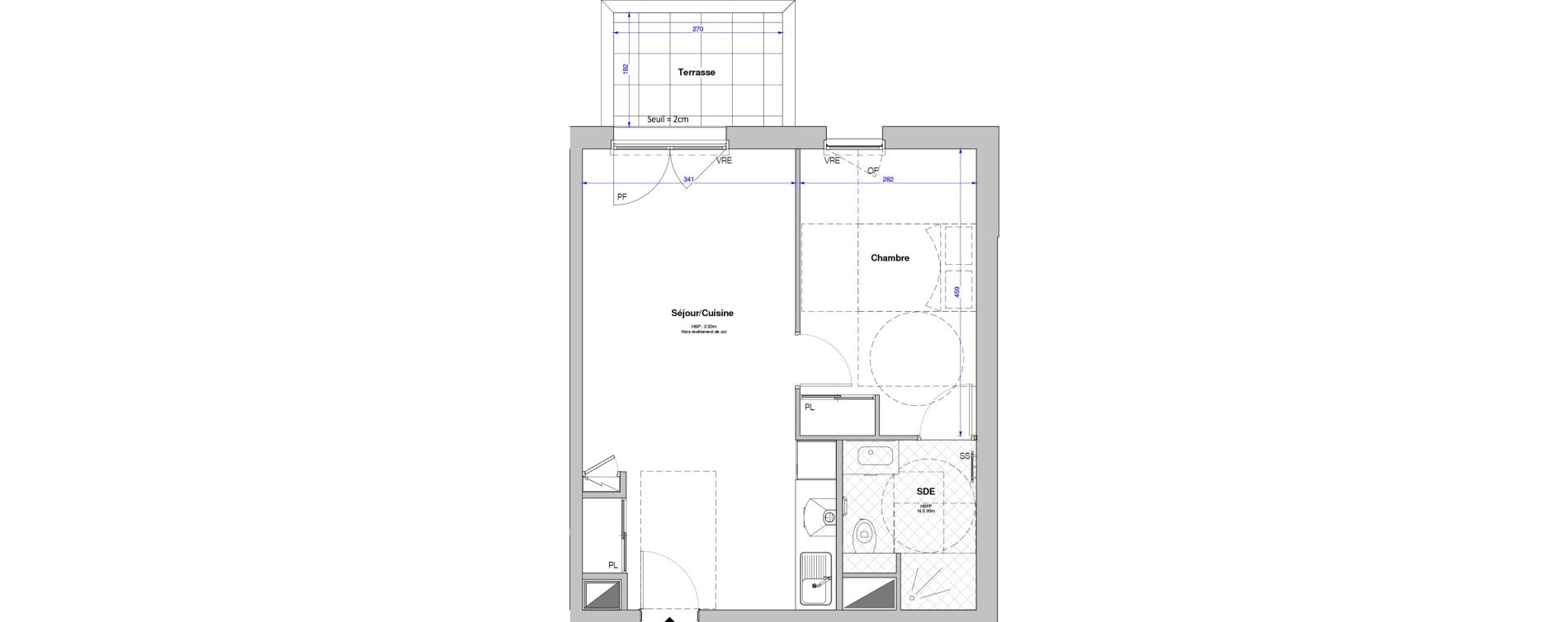 Appartement T2 meubl&eacute; de 44,09 m2 &agrave; Savenay Centre