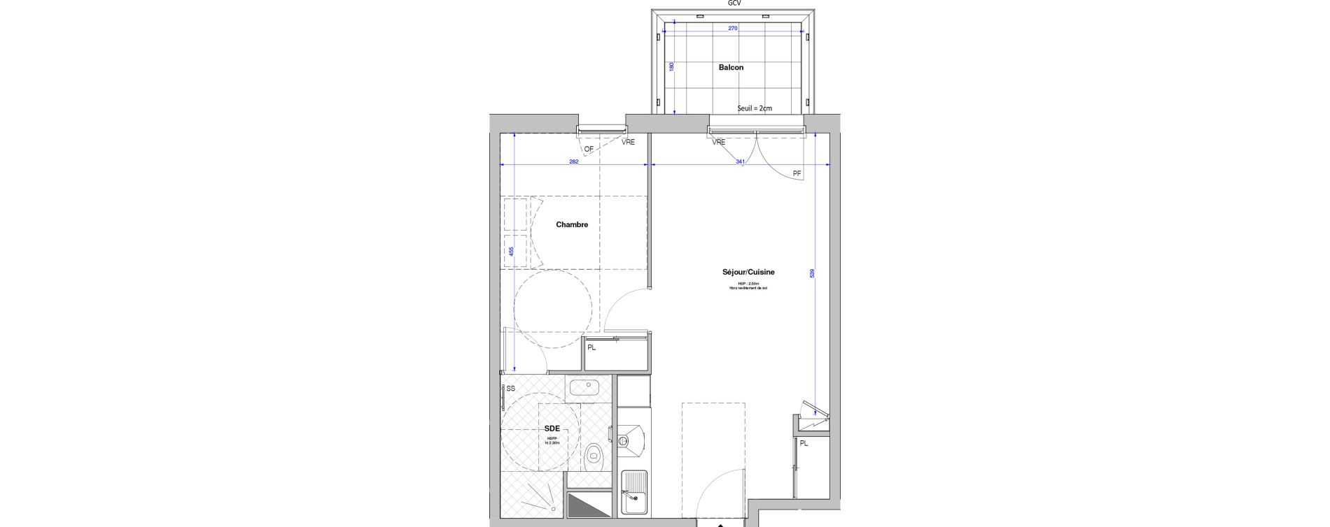 Appartement T2 meubl&eacute; de 43,94 m2 &agrave; Savenay Centre