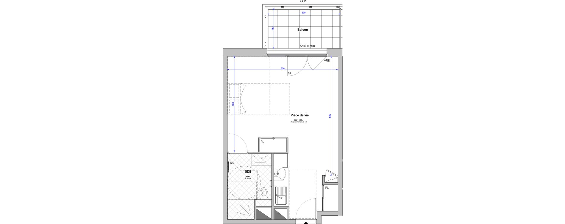 Studio meubl&eacute; de 34,56 m2 &agrave; Savenay Centre