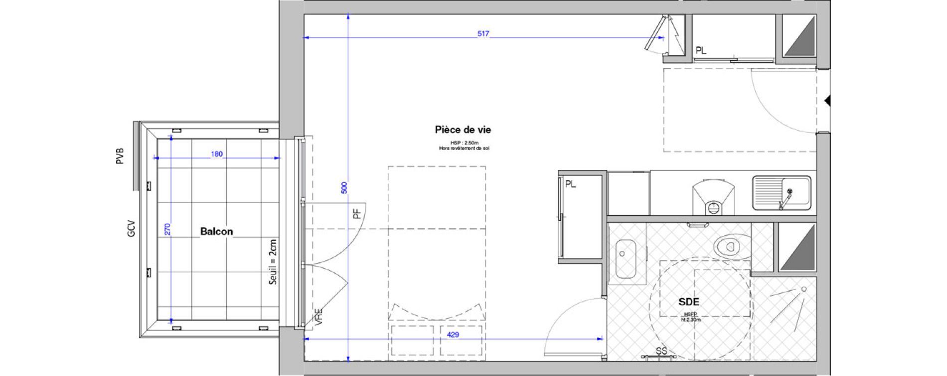 Studio meubl&eacute; de 34,87 m2 &agrave; Savenay Centre