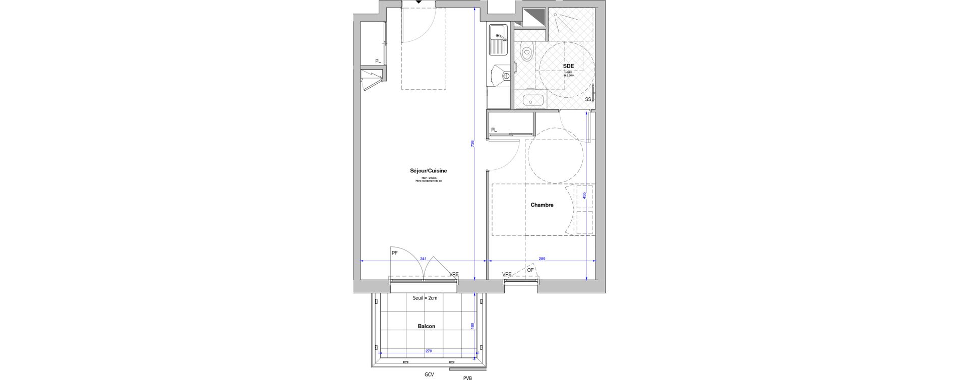 Appartement T2 meubl&eacute; de 44,44 m2 &agrave; Savenay Centre