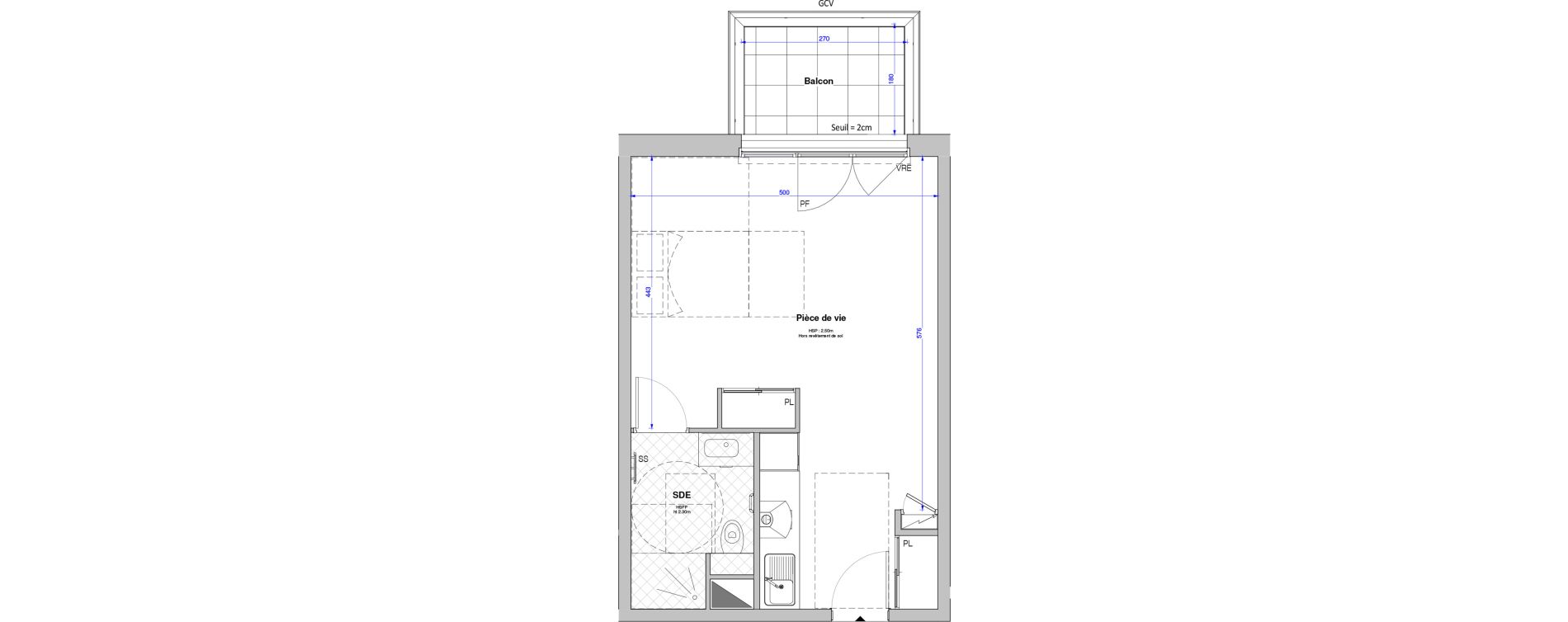 Studio meubl&eacute; de 35,32 m2 &agrave; Savenay Centre