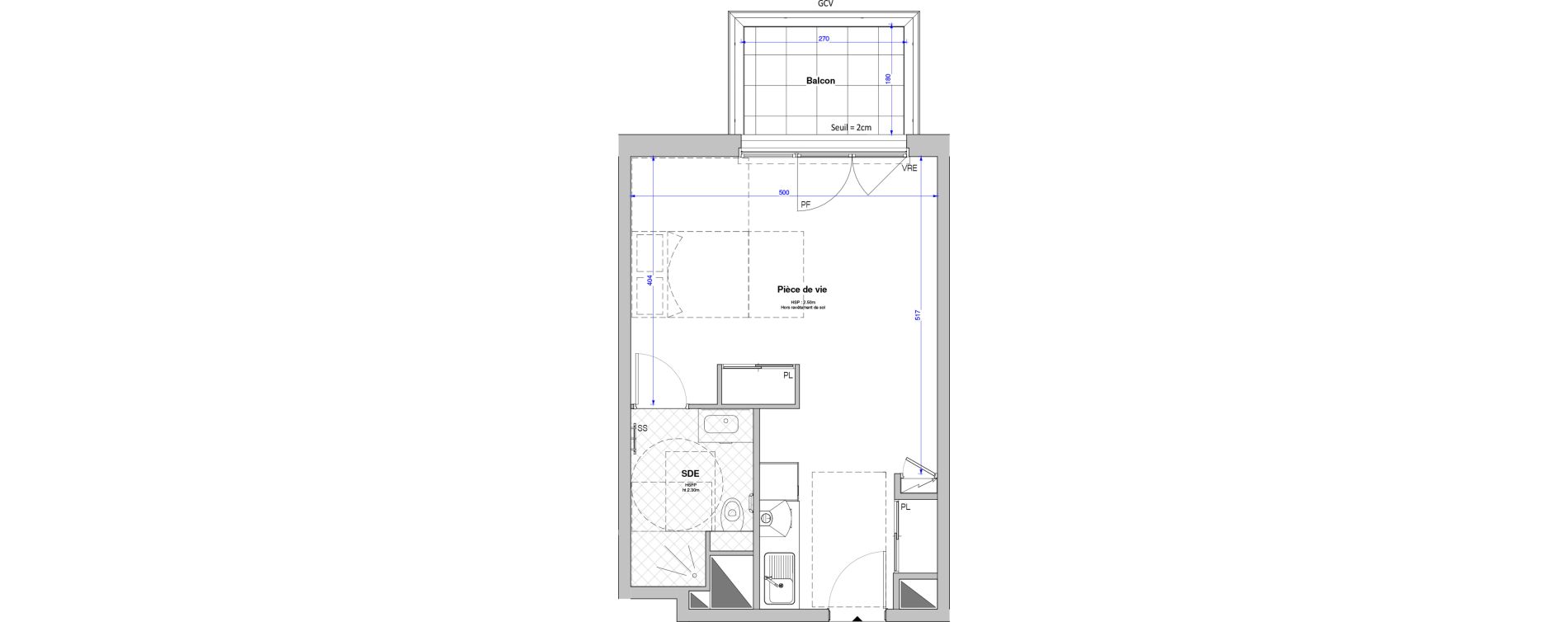 Studio meubl&eacute; de 34,13 m2 &agrave; Savenay Centre