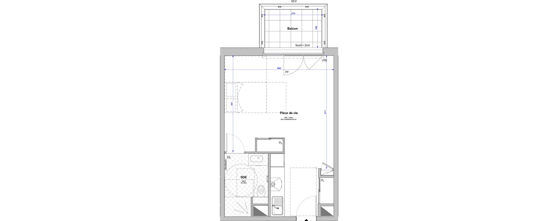 Studio meubl&eacute; de 34,91 m2 &agrave; Savenay Centre