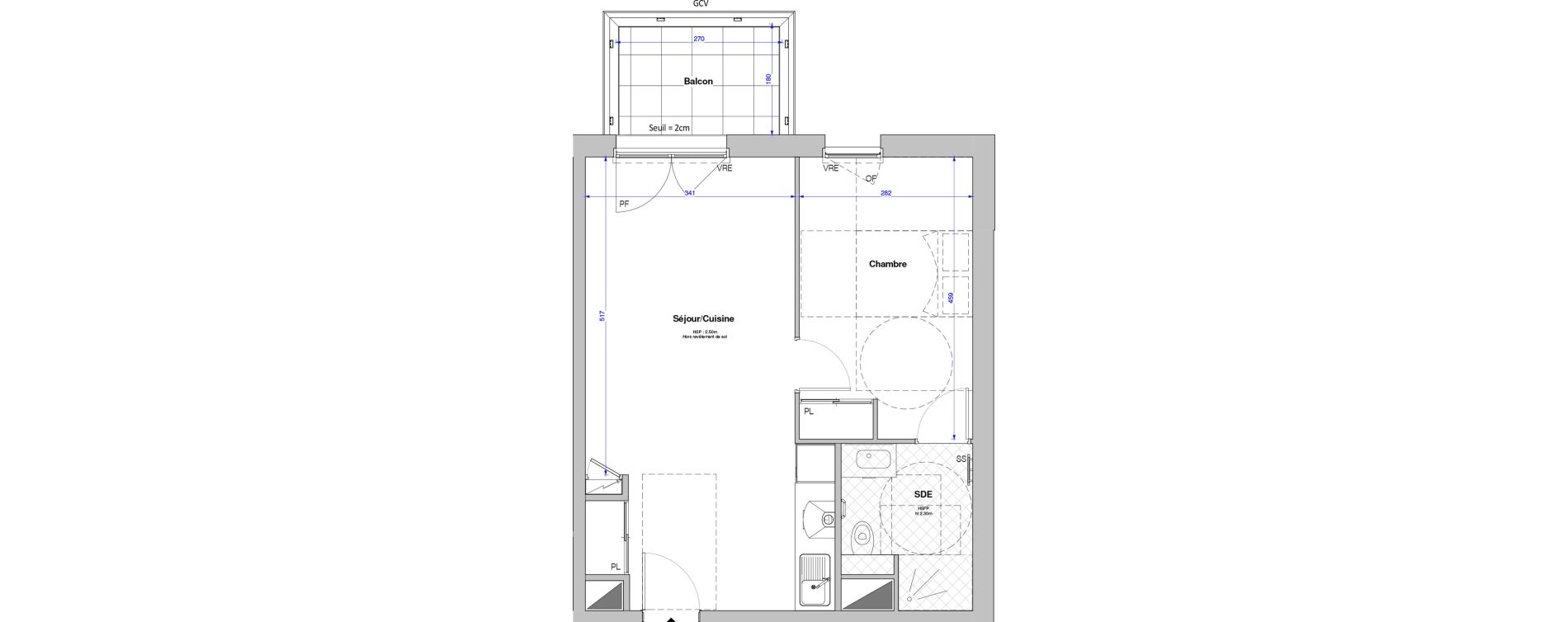 Appartement T2 meubl&eacute; de 44,09 m2 &agrave; Savenay Centre