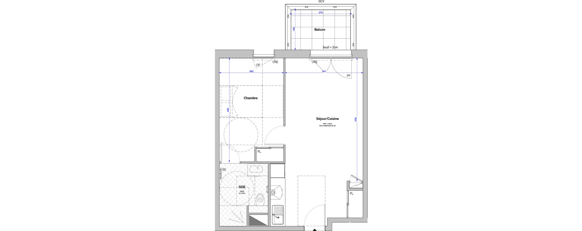 Appartement T2 meubl&eacute; de 43,94 m2 &agrave; Savenay Centre