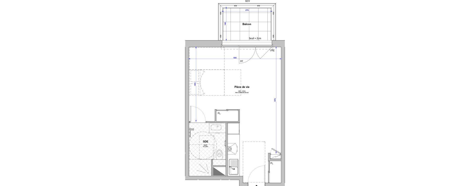 Studio meubl&eacute; de 34,25 m2 &agrave; Savenay Centre