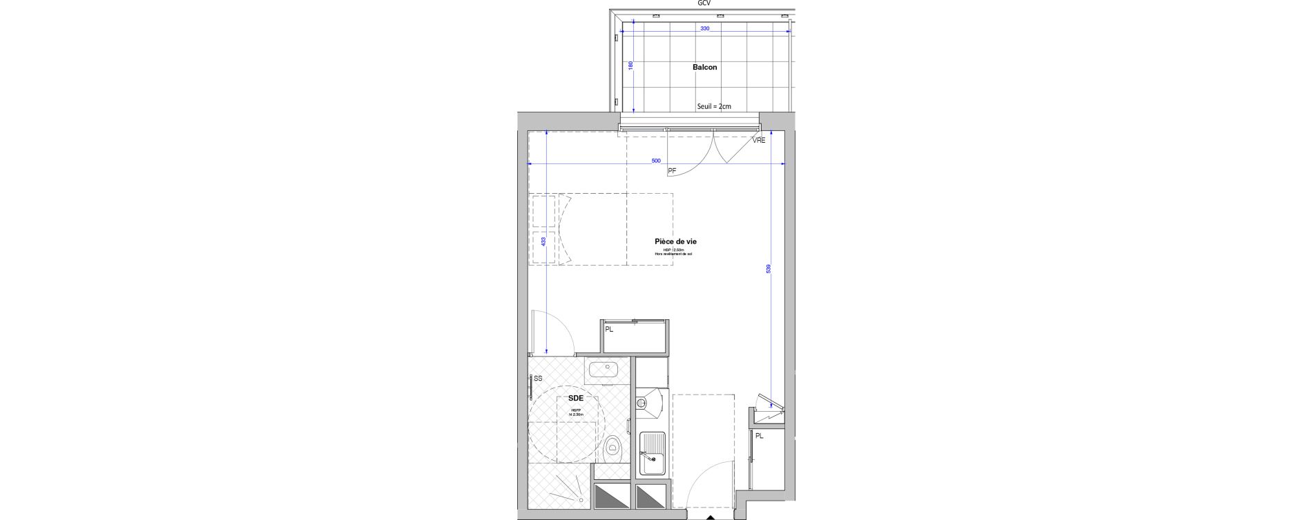 Studio meubl&eacute; de 34,56 m2 &agrave; Savenay Centre