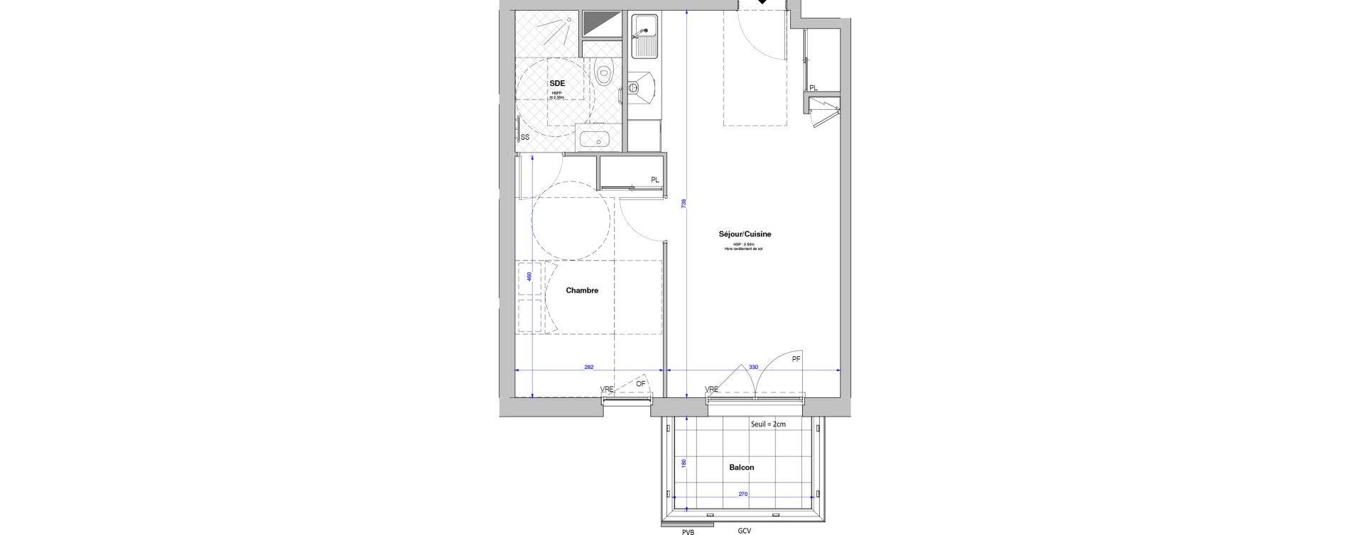 Appartement T2 meubl&eacute; de 43,47 m2 &agrave; Savenay Centre