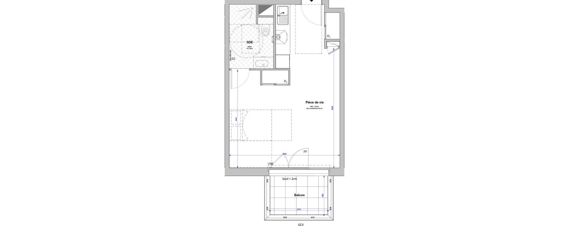 Studio meubl&eacute; de 35,07 m2 &agrave; Savenay Centre