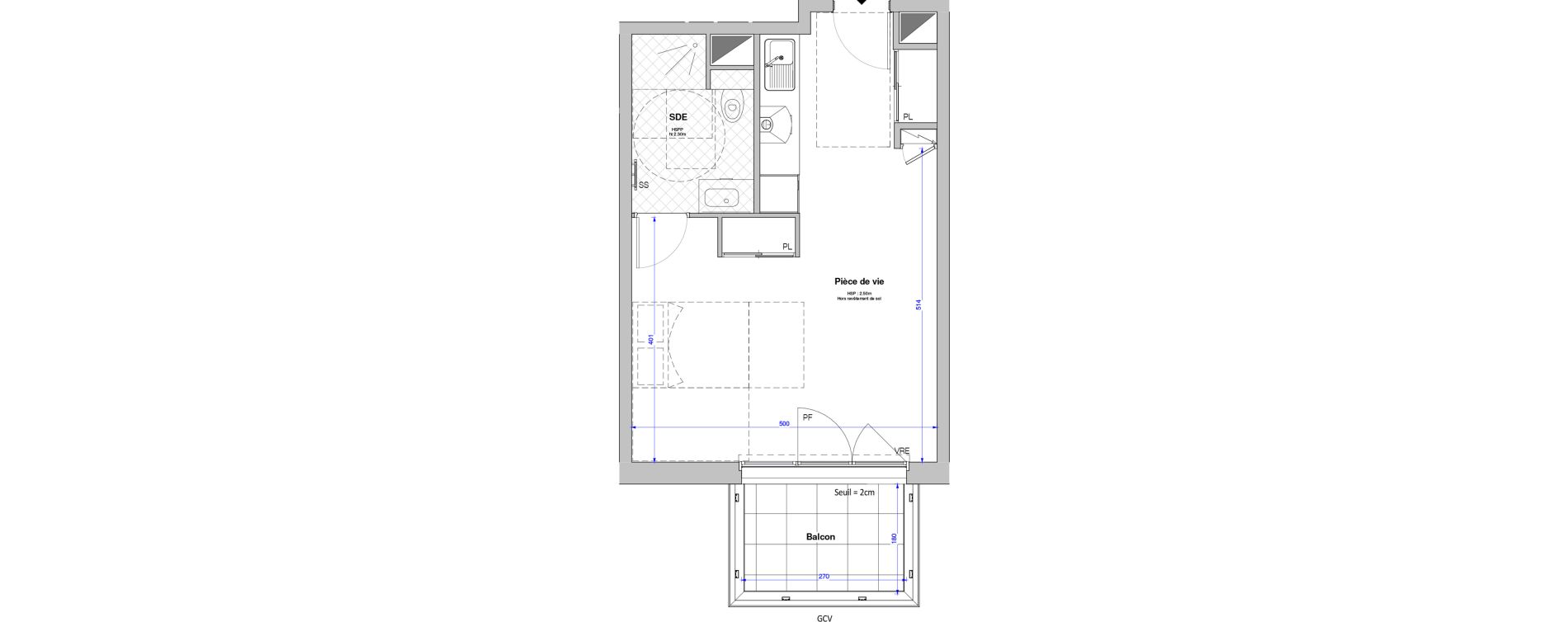 Studio meubl&eacute; de 33,80 m2 &agrave; Savenay Centre