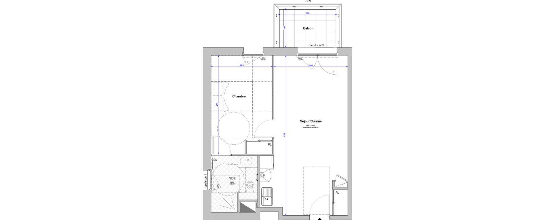 Appartement T2 meubl&eacute; de 43,83 m2 &agrave; Savenay Centre