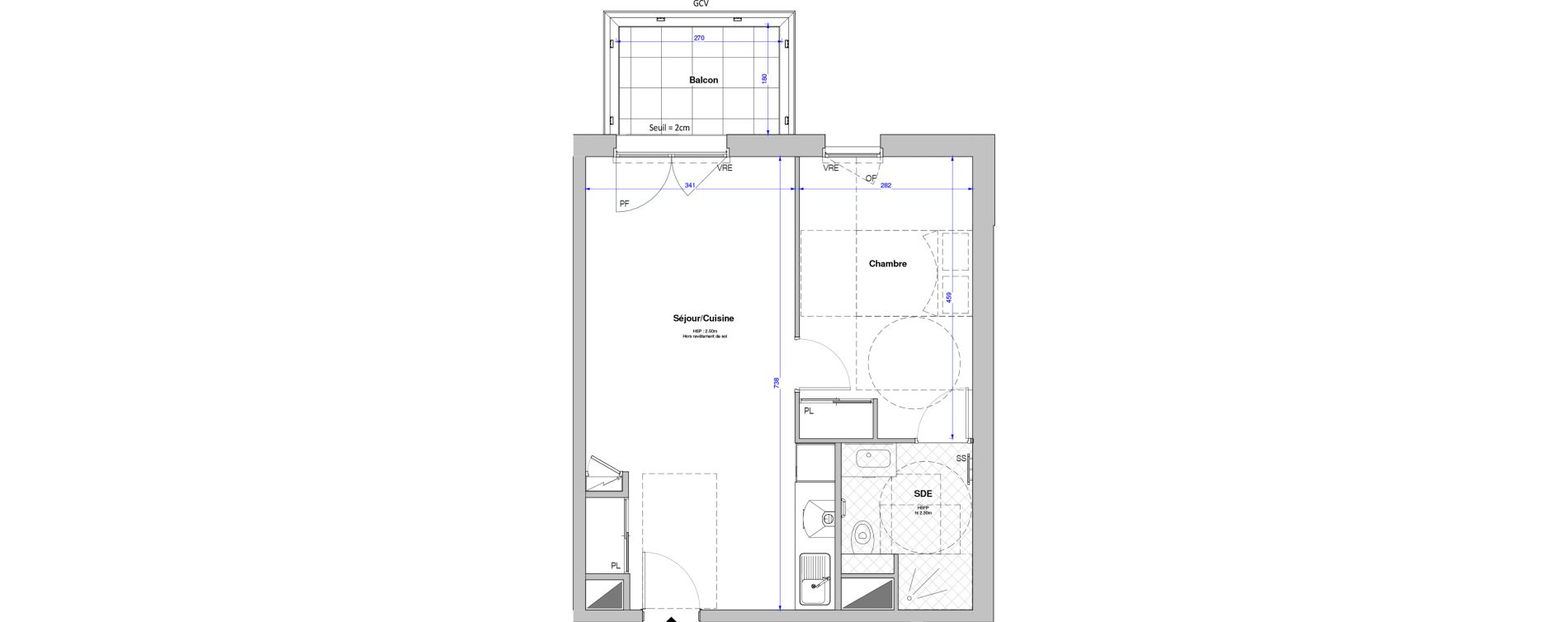 Appartement T2 meubl&eacute; de 44,09 m2 &agrave; Savenay Centre