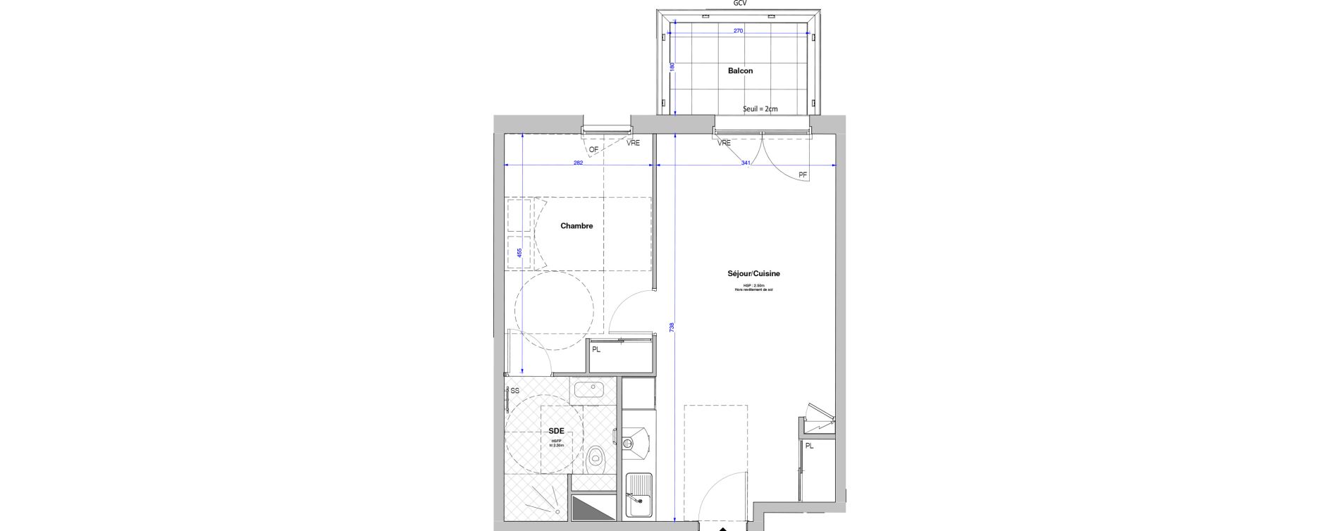 Appartement T2 meubl&eacute; de 43,94 m2 &agrave; Savenay Centre