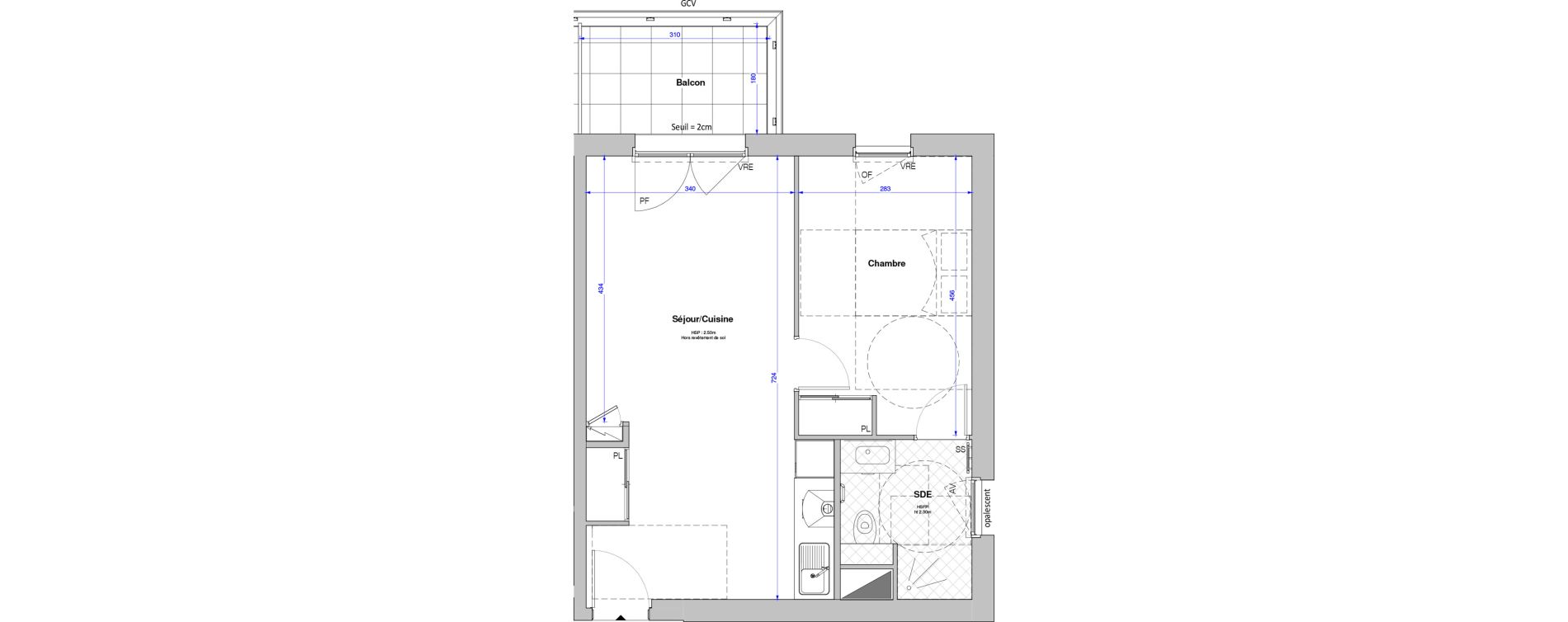 Appartement T2 meubl&eacute; de 43,74 m2 &agrave; Savenay Centre