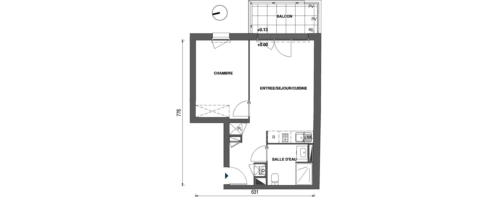 Appartement T2 de 40,55 m2 &agrave; Trignac Centre