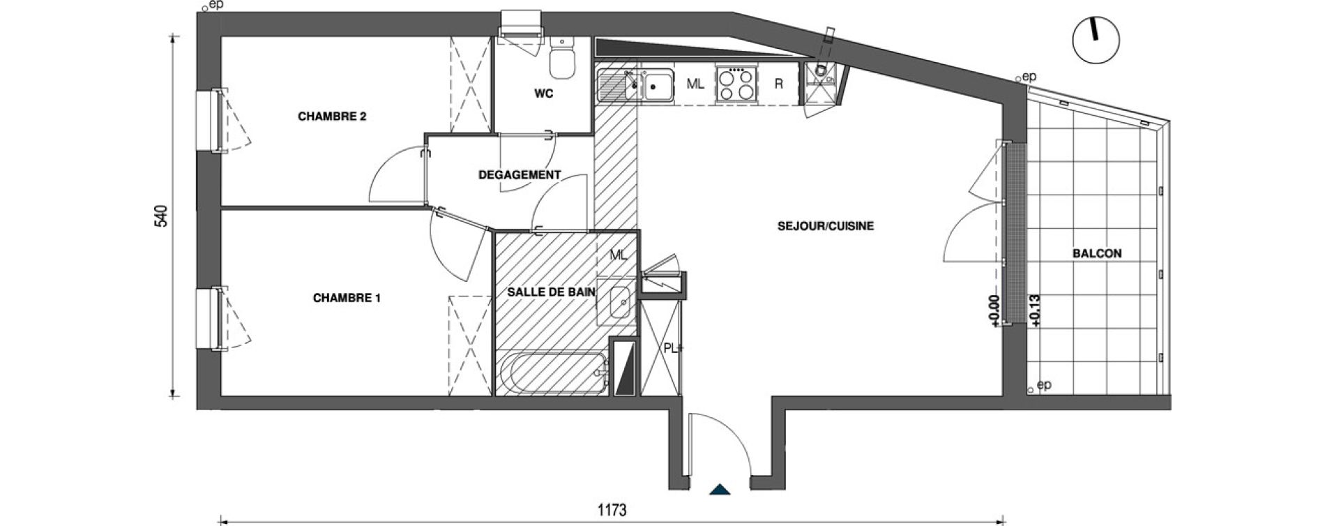 Appartement T3 de 60,25 m2 &agrave; Trignac Centre