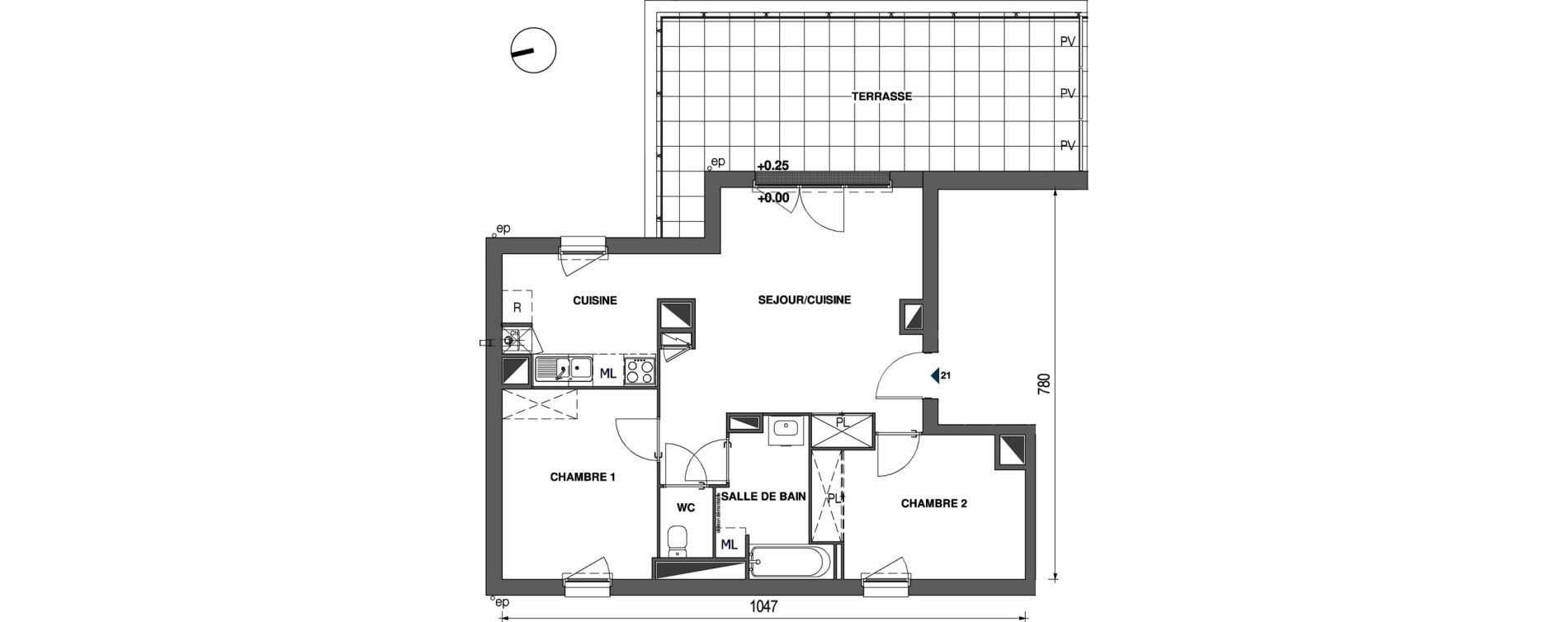 Appartement T3 de 62,40 m2 &agrave; Trignac Centre