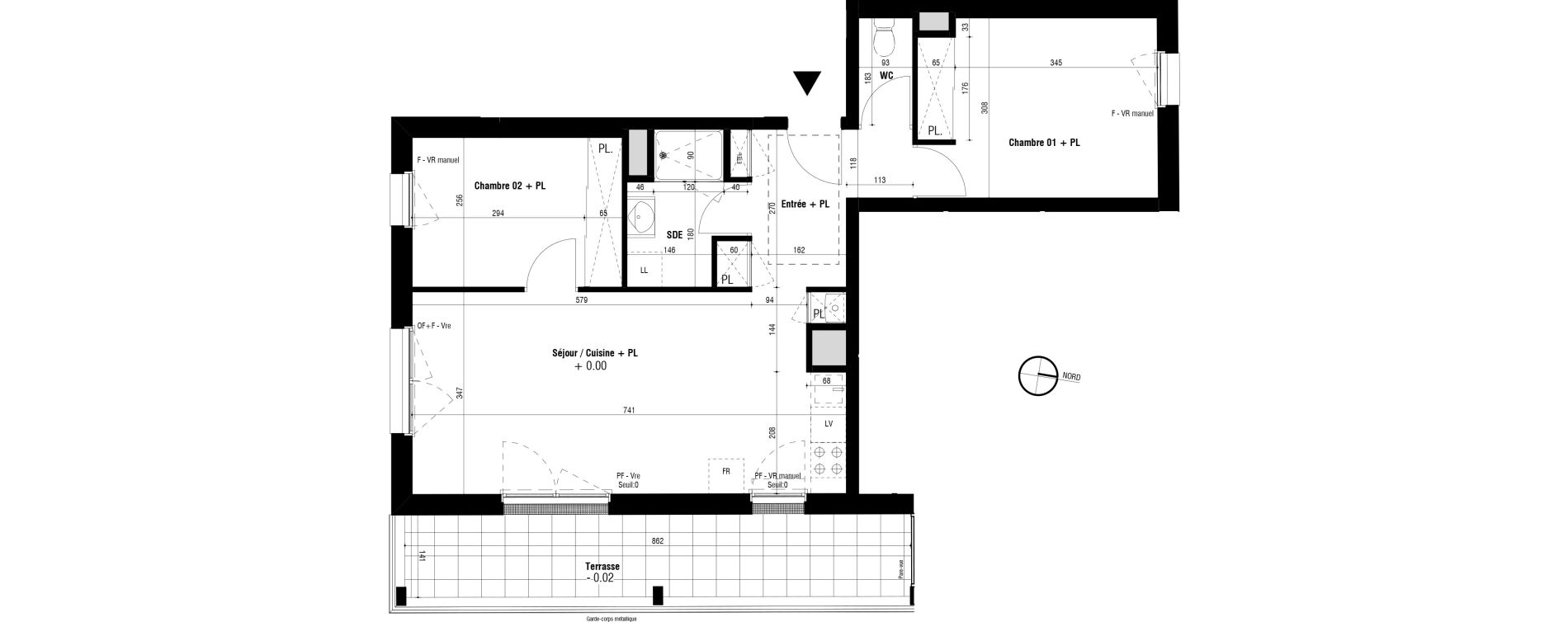 Appartement T3 de 58,87 m2 &agrave; Trignac Oceane acacias