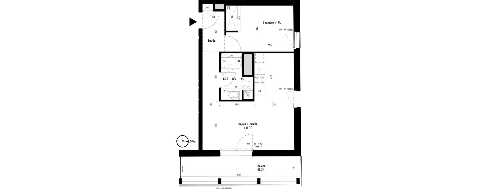 Appartement T2 de 39,69 m2 &agrave; Trignac Oceane acacias