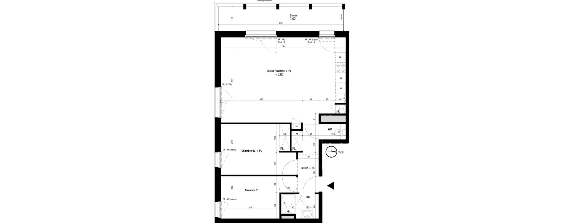Appartement T3 de 69,31 m2 &agrave; Trignac Oceane acacias