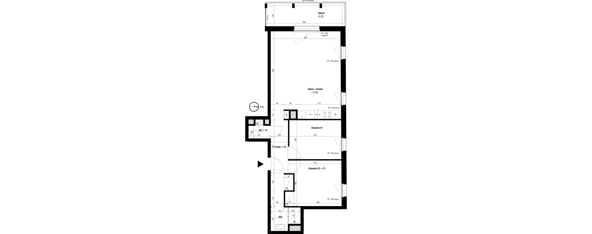 Appartement T3 de 65,75 m2 &agrave; Trignac Oceane acacias