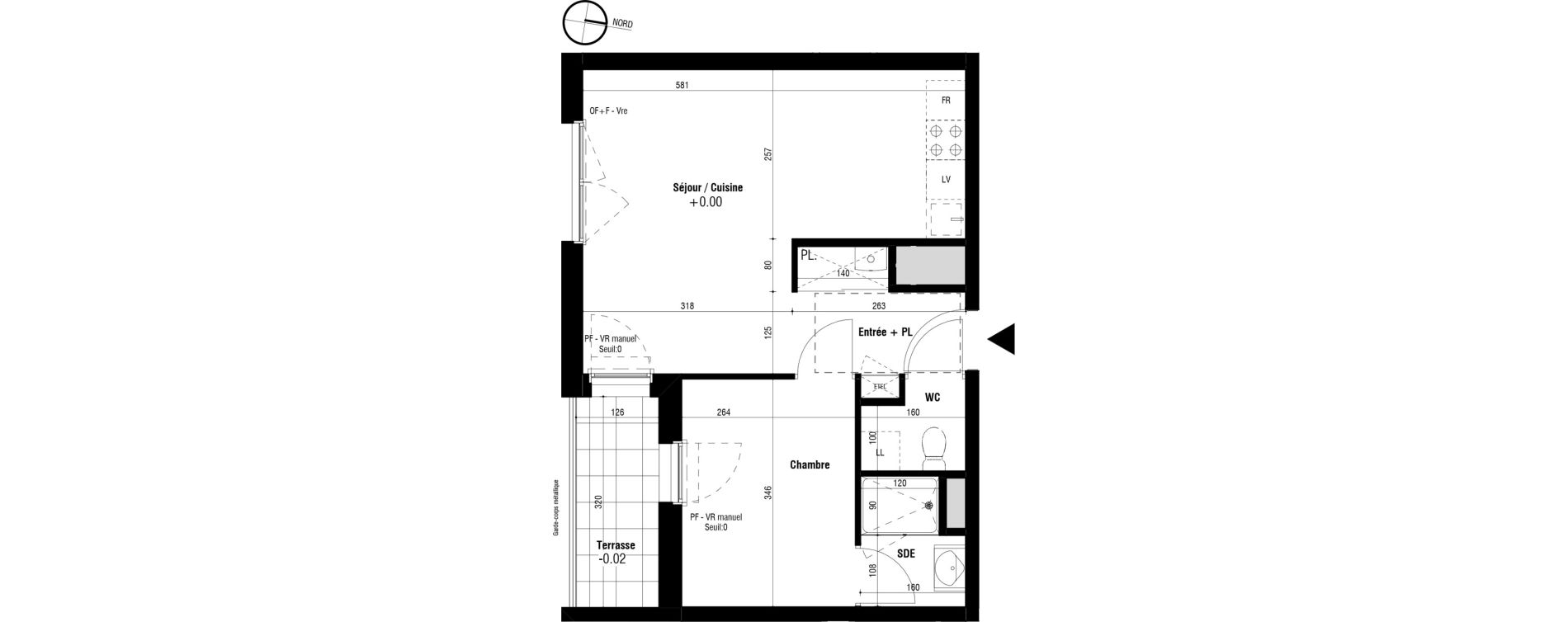 Appartement T2 de 39,62 m2 &agrave; Trignac Oceane acacias