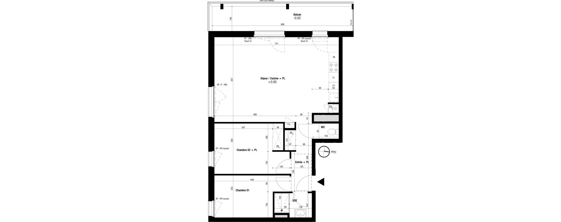 Appartement T3 de 69,31 m2 &agrave; Trignac Oceane acacias