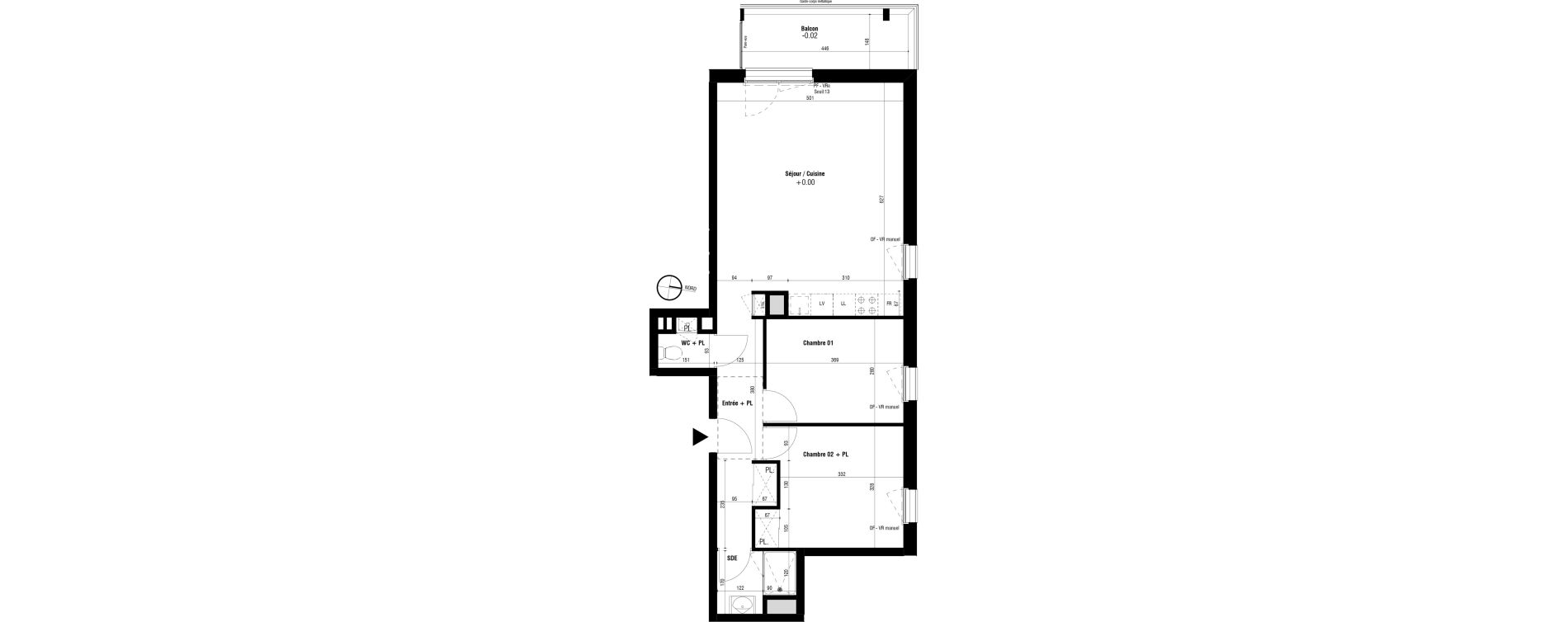 Appartement T3 de 65,66 m2 &agrave; Trignac Oceane acacias