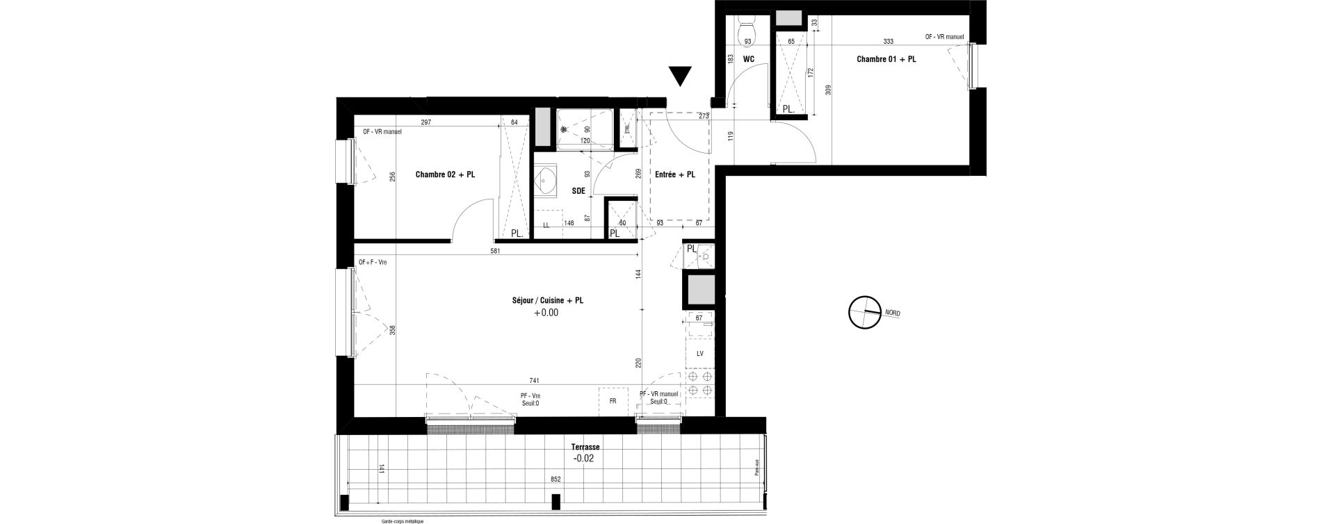 Appartement T3 de 59,37 m2 &agrave; Trignac Oceane acacias