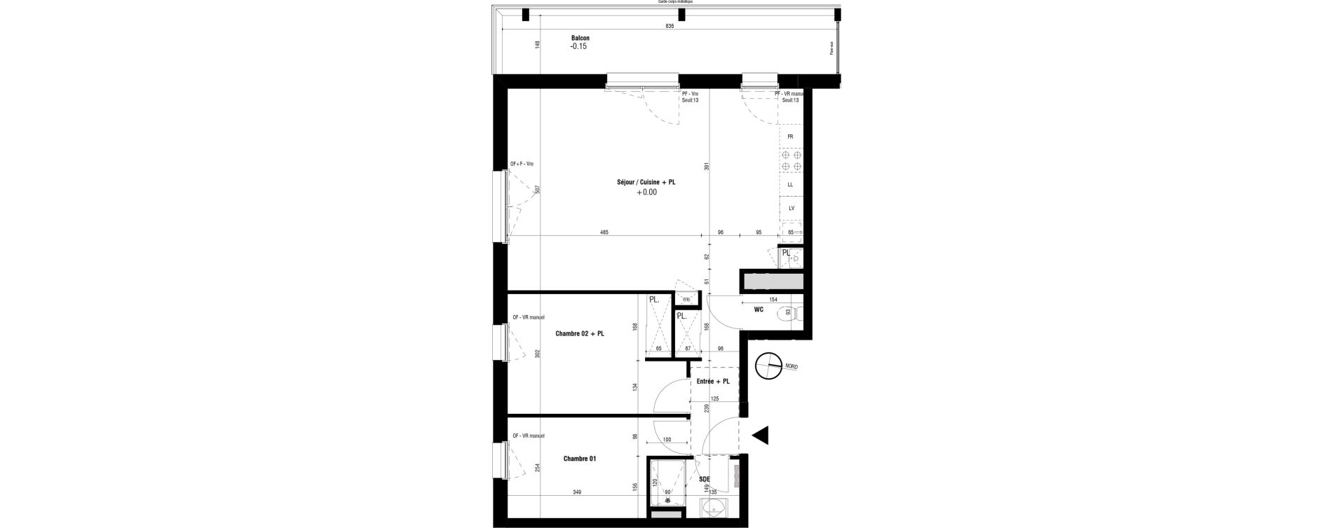 Appartement T3 de 69,37 m2 &agrave; Trignac Oceane acacias