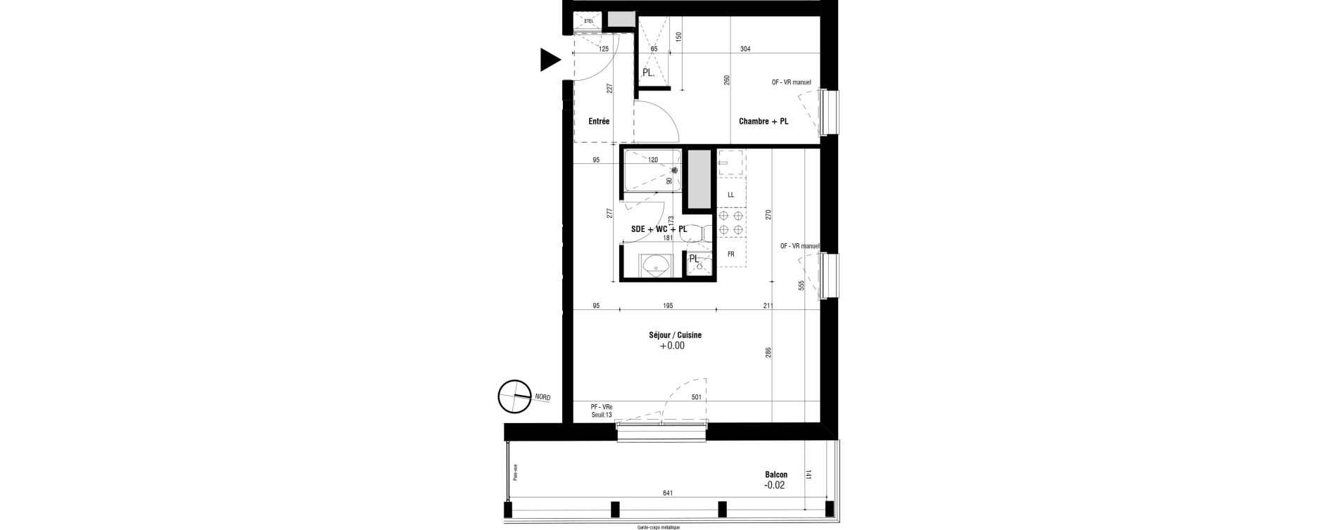 Appartement T2 de 38,93 m2 &agrave; Trignac Oceane acacias