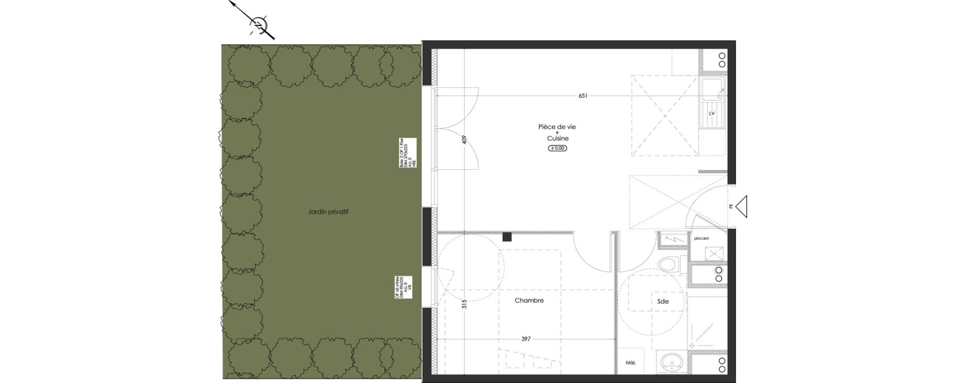 Appartement T2 de 45,12 m2 &agrave; Vallet Centre