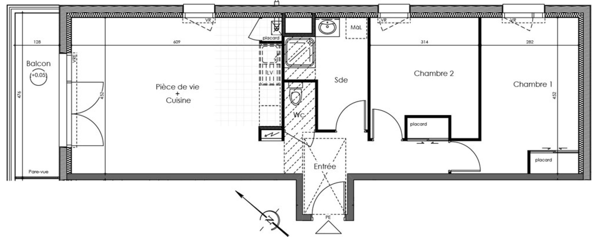 Appartement T3 de 65,32 m2 &agrave; Vallet Centre