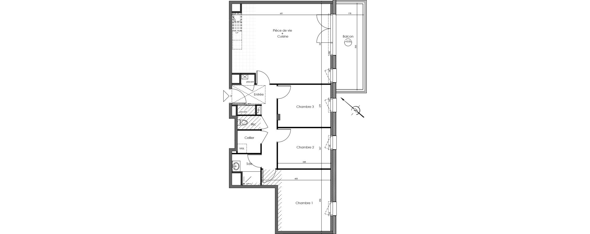 Appartement T4 de 83,20 m2 &agrave; Vallet Centre