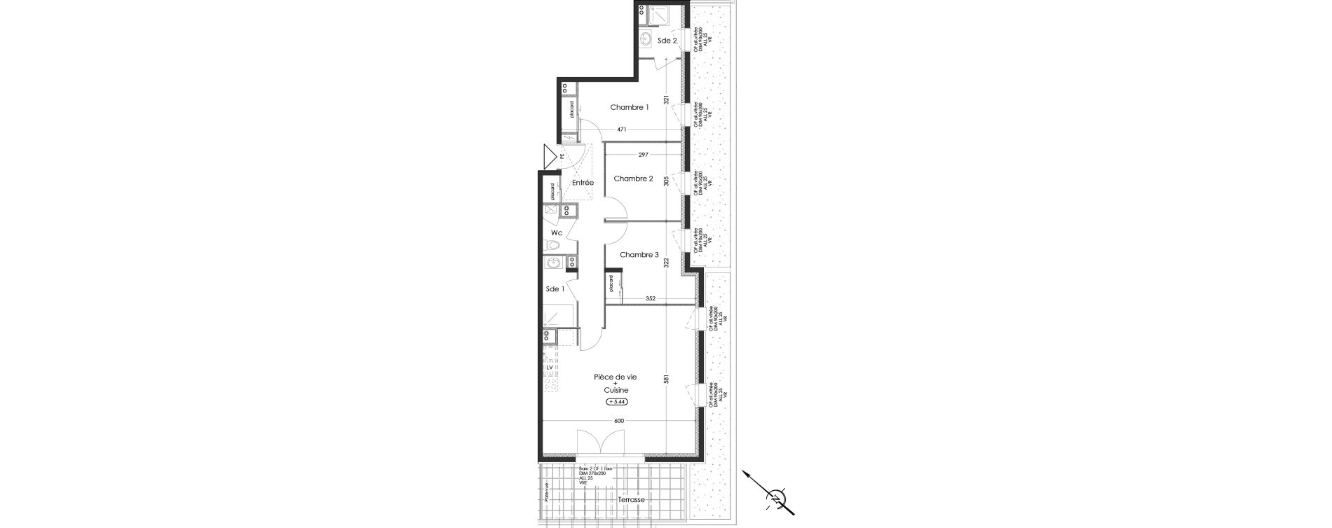 Appartement T4 de 81,16 m2 &agrave; Vallet Centre