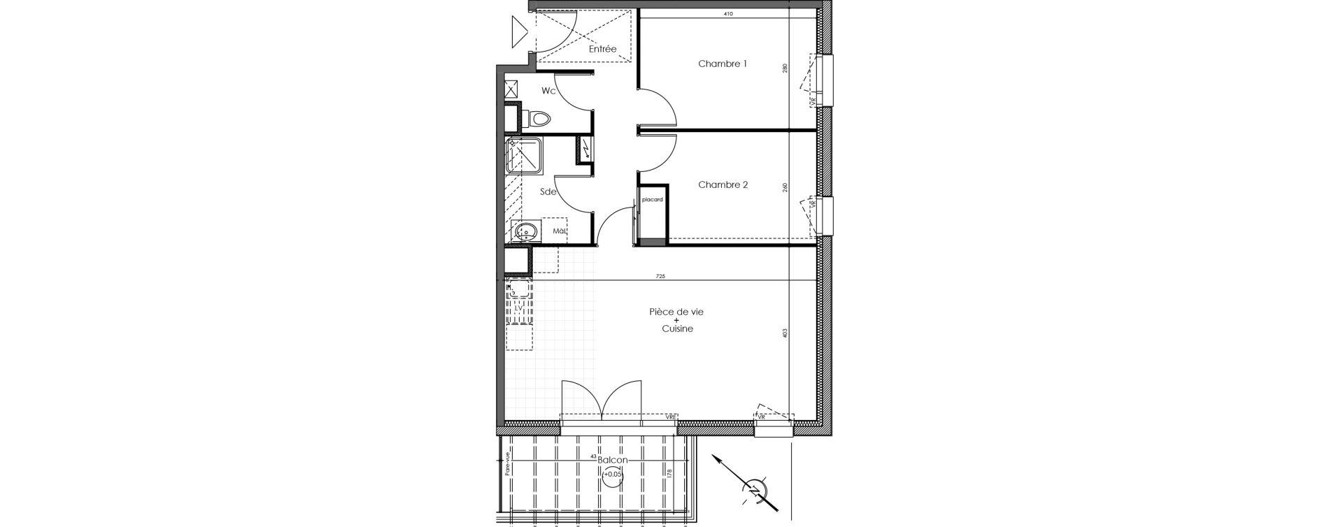 Appartement T3 de 65,38 m2 &agrave; Vallet Centre