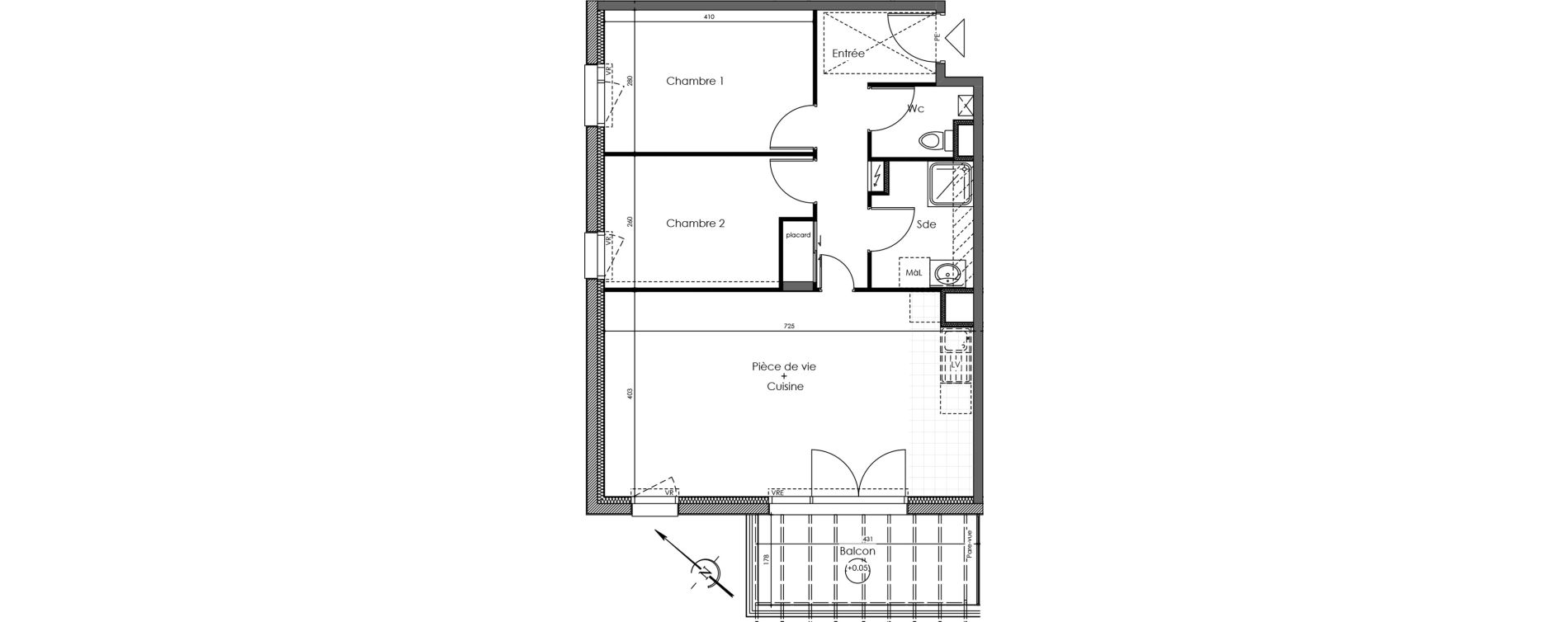 Appartement T3 de 65,38 m2 &agrave; Vallet Centre