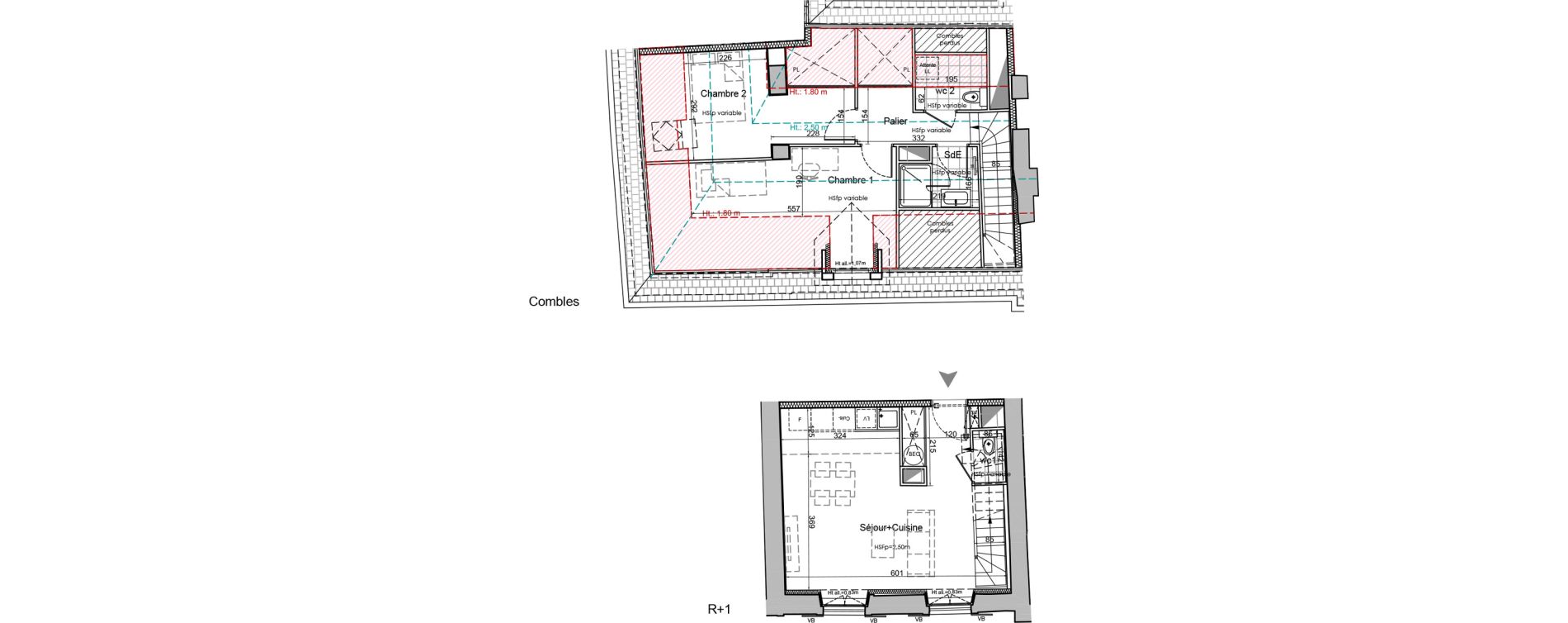 Duplex T3 de 55,99 m2 &agrave; Vertou Beautour