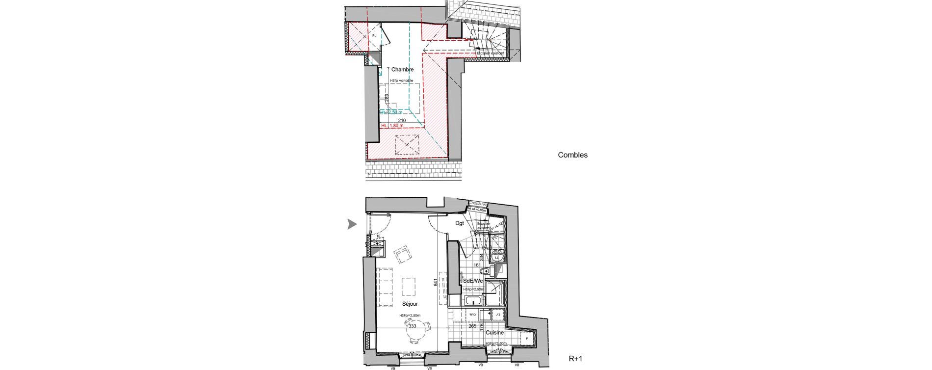 Duplex T2 de 46,26 m2 &agrave; Vertou Beautour