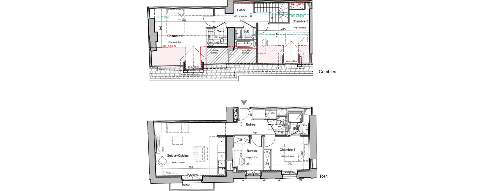 Duplex T4 de 96,55 m2 &agrave; Vertou Beautour
