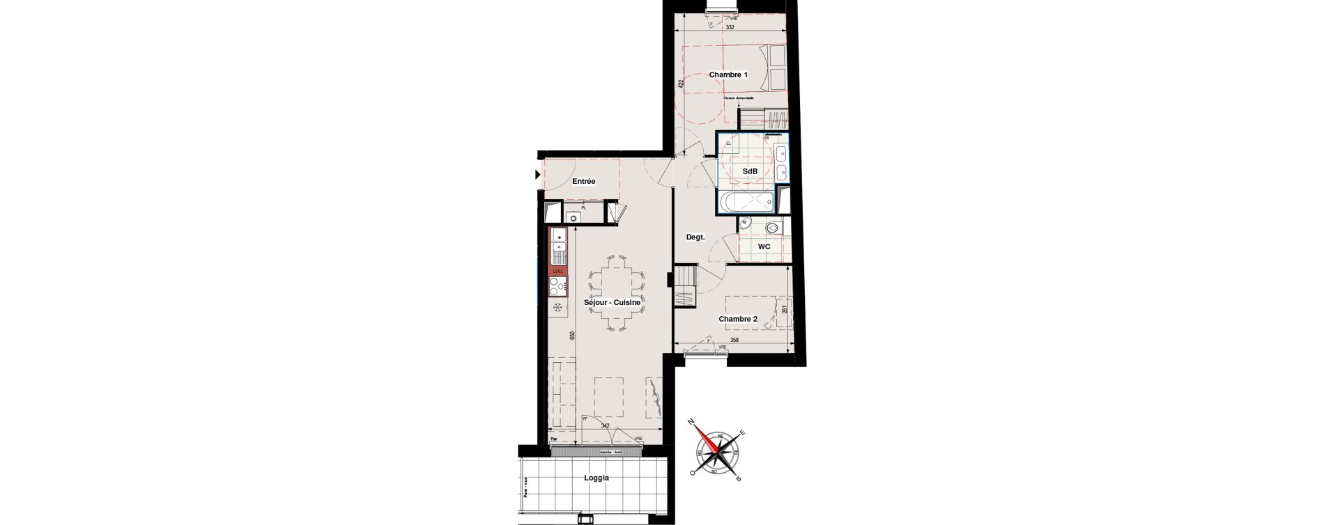 Appartement T3 de 63,45 m2 &agrave; Vertou Beautour