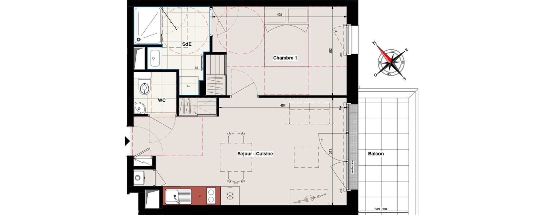 Appartement T2 de 40,11 m2 &agrave; Vertou Beautour
