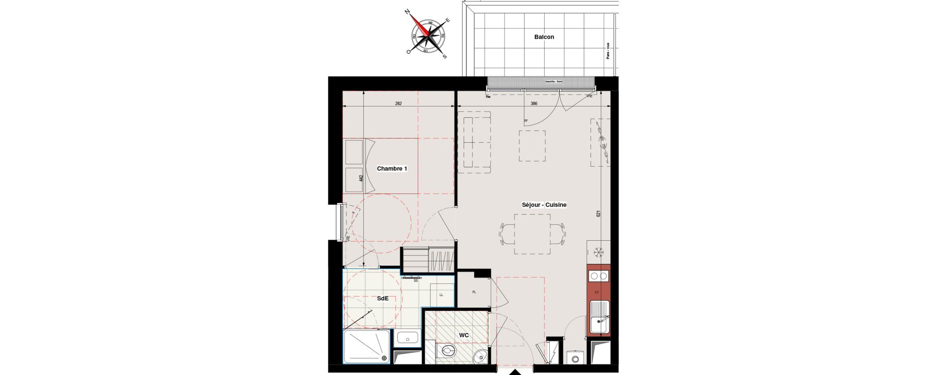 Appartement T2 de 44,33 m2 &agrave; Vertou Beautour